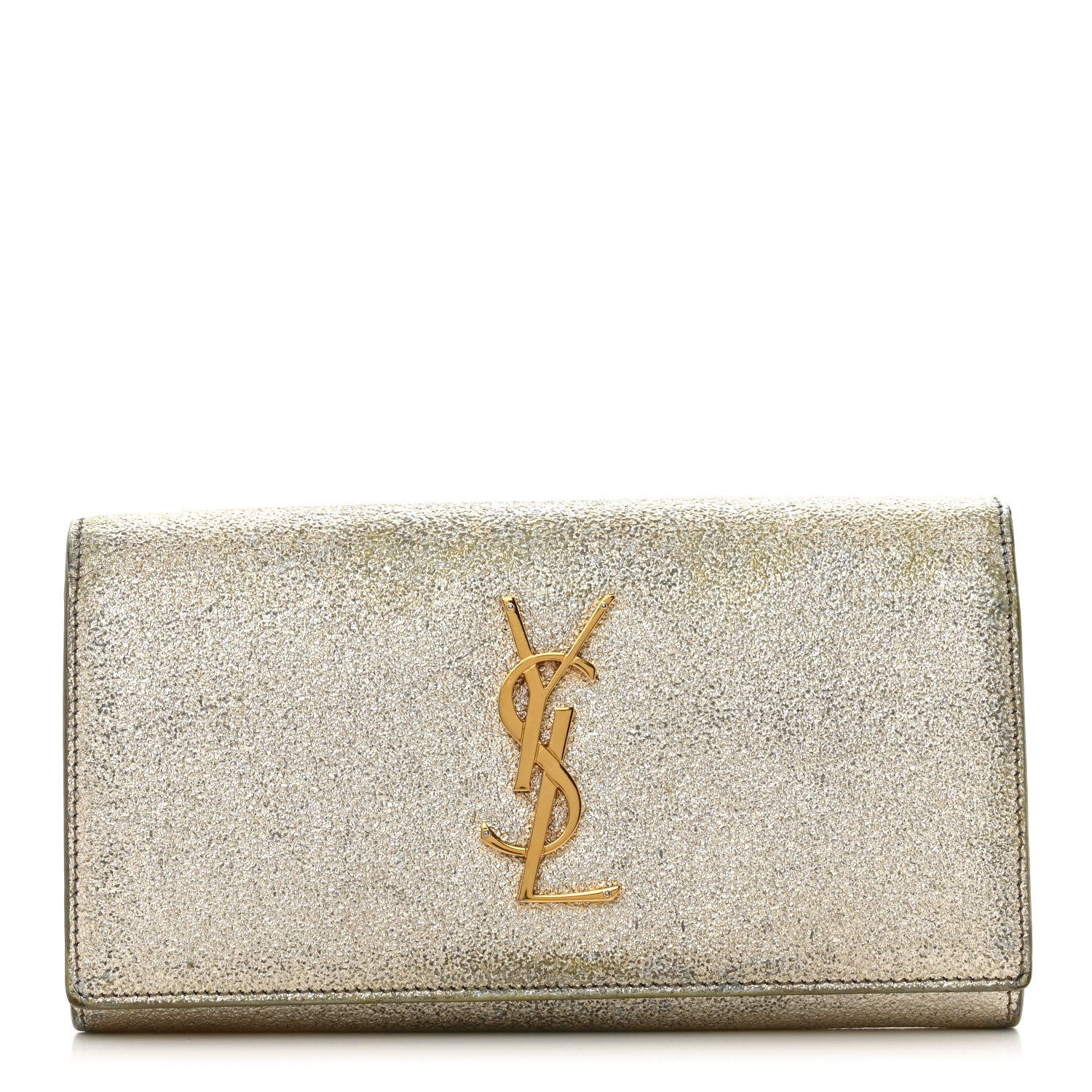Saint Laurent Metallic Calfskin Classic Monogram Cassandre Wallet Gold 1 of 17