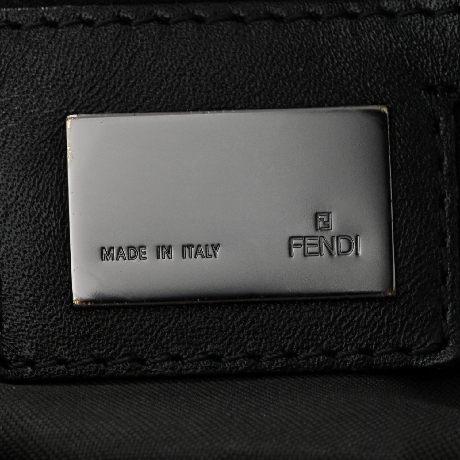 Fendi Zucchino Vitello Shoulder Bag Black Moro 6 of 10