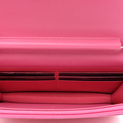 Chanel Faded Lambskin Quilted Zephyr Wallet on Chain WOC Dark Pink 5 of 14