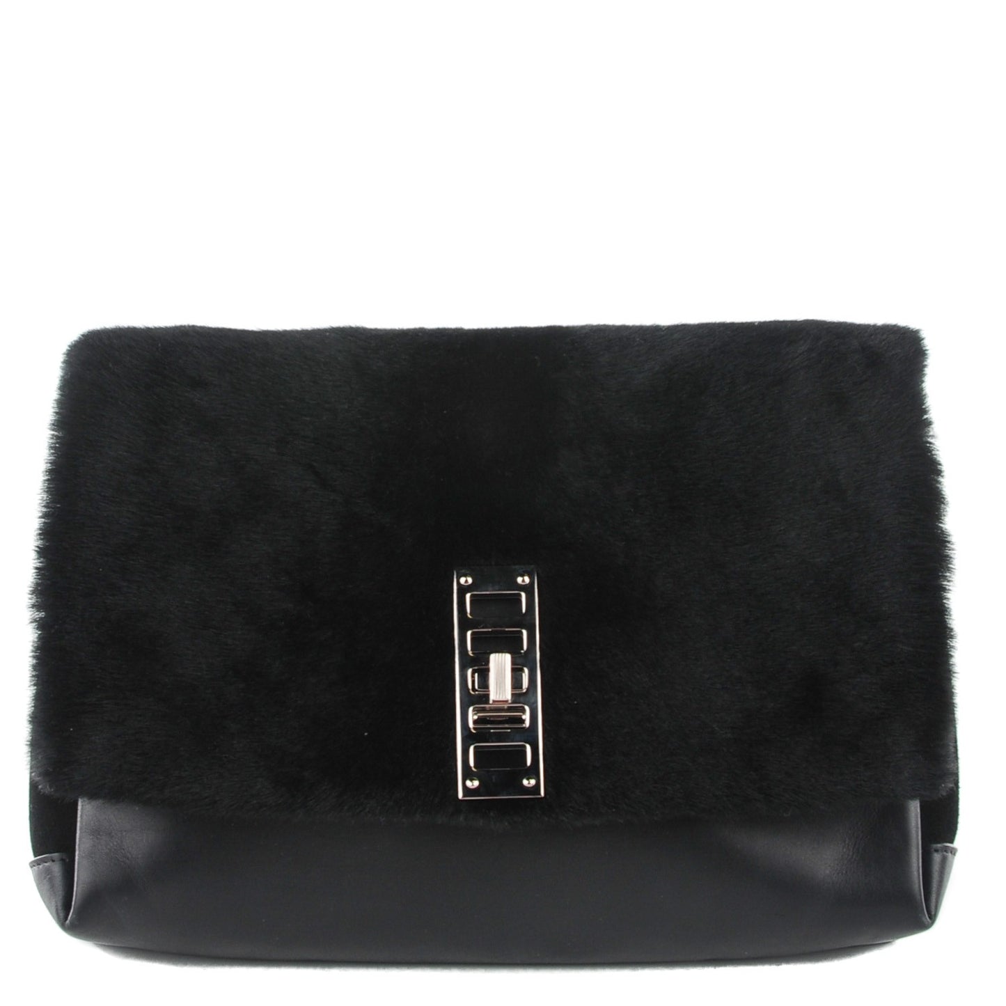 Calf Hair and Calfskin PS Elliot Clutch Black