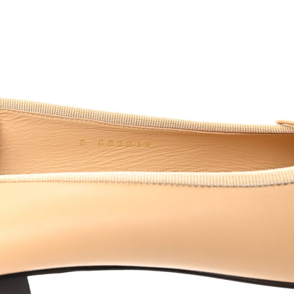Chanel Lambskin Cap Toe Ballerina Flats 38.5 Beige Black 8 of 9