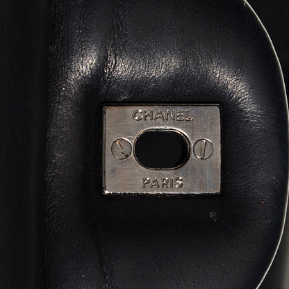 Chanel Lambskin Tweed Maxi Camellia Petals Flap Black 6 of 8