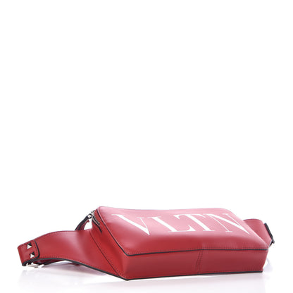 Valentino Garavani Calfskin Mens VLTN Belt Bag Rosso Valentino White 4 of 9