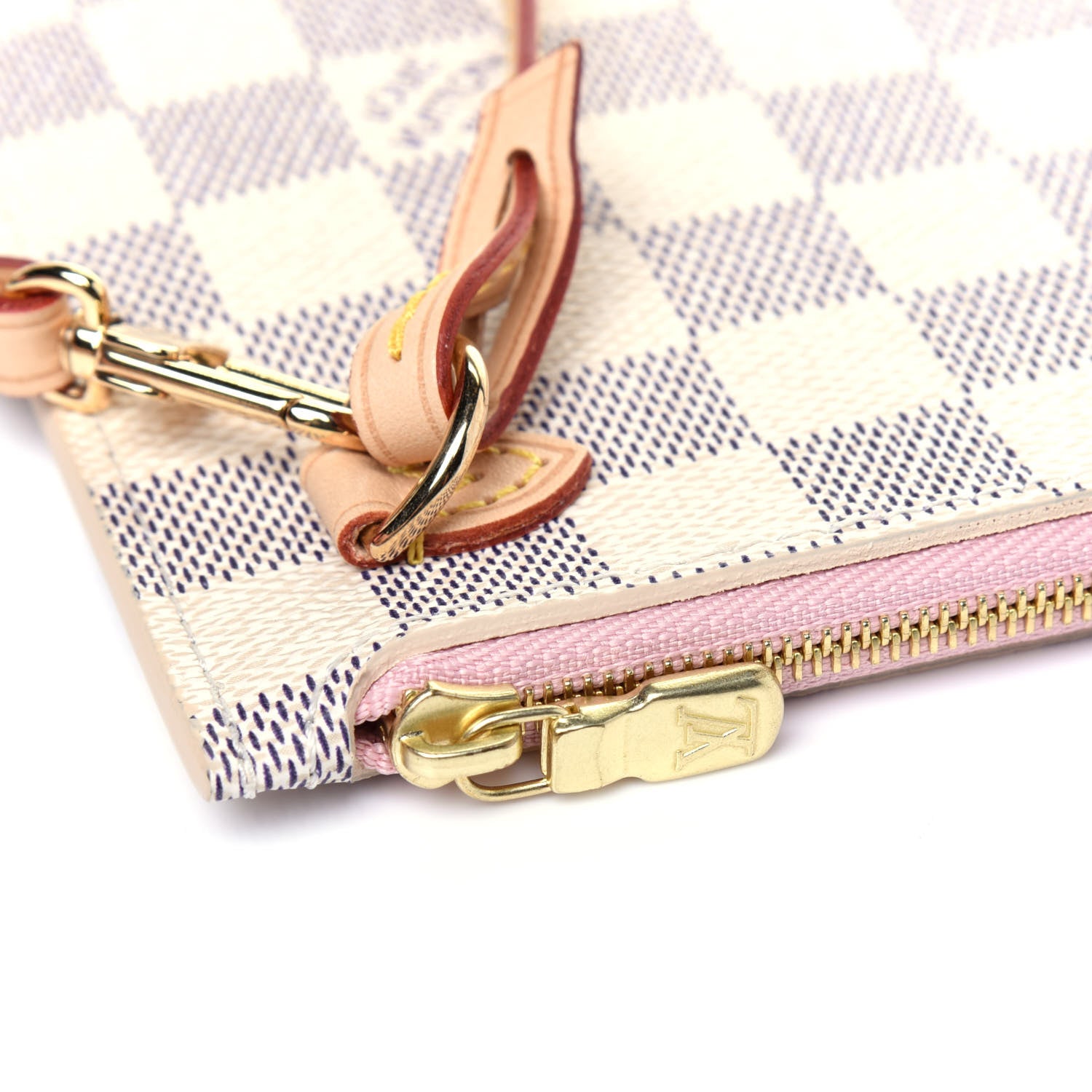 Louis Vuitton Damier Azur Neverfull MM GM Pochette Rose Ballerine 10 of 10