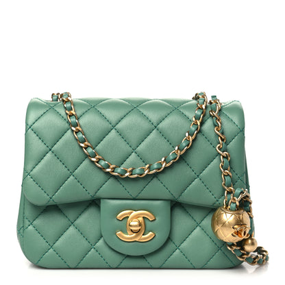 Chanel Lambskin Quilted Mini Pearl Crush Flap Green 1 of 11
