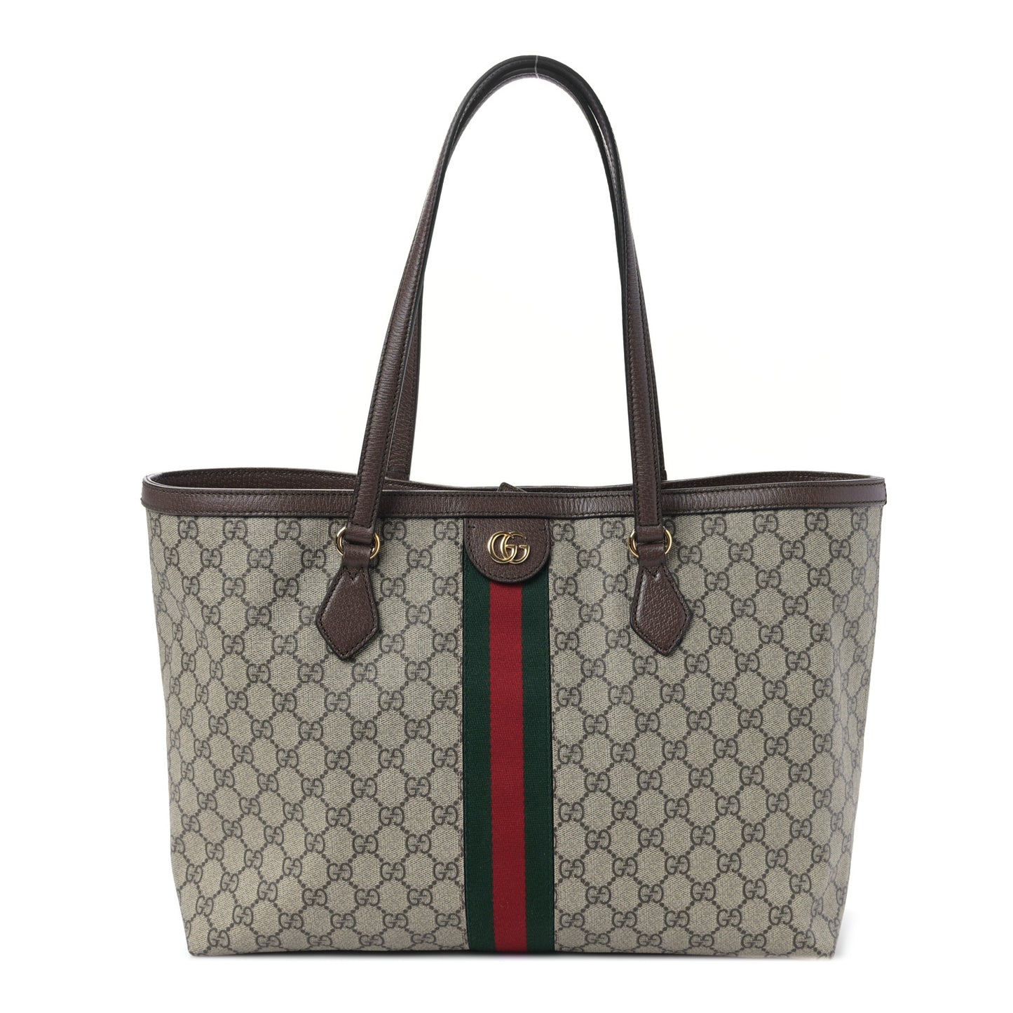 GG Supreme Monogram Medium Ophidia Shopping Tote Brown