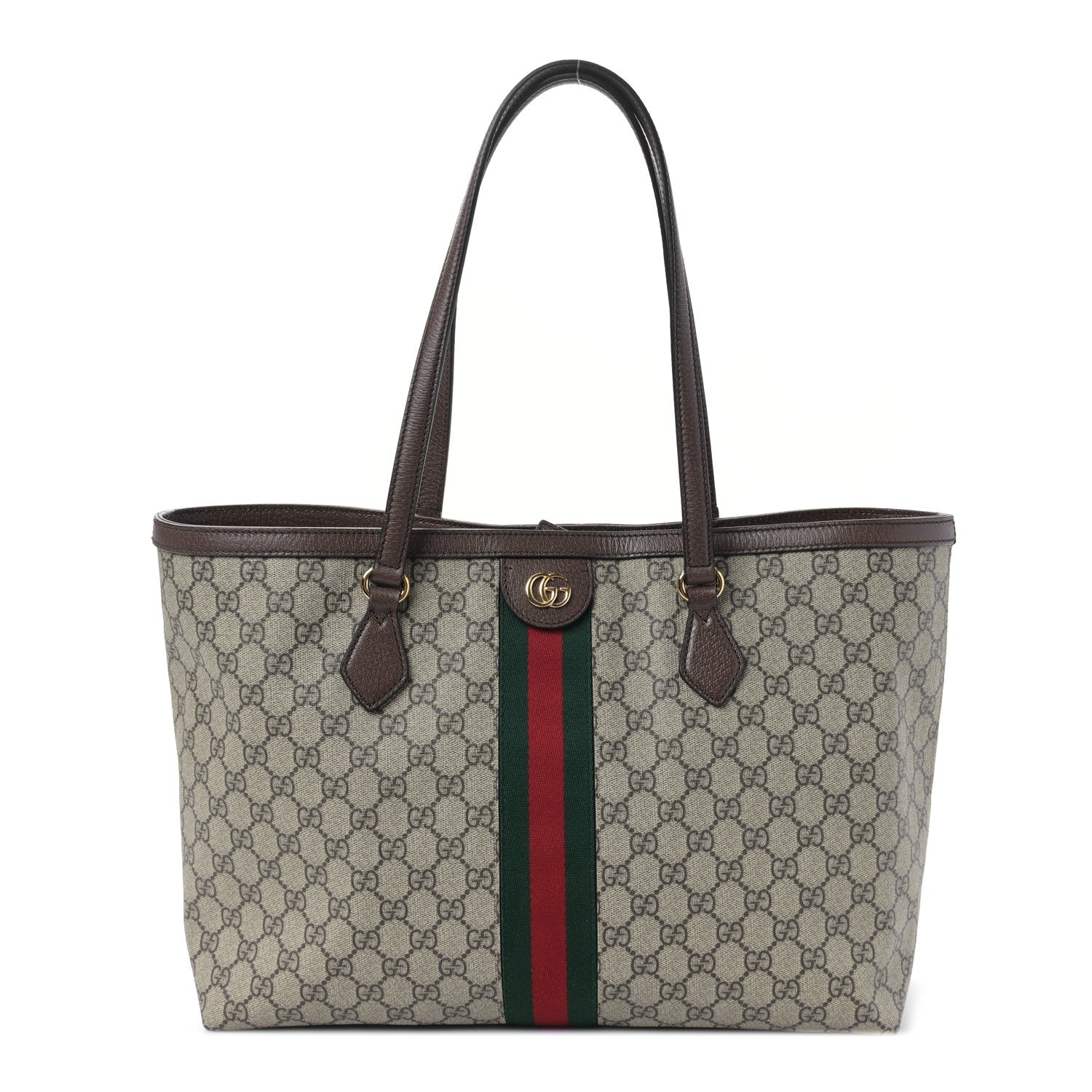 Gucci GG Supreme Monogram Medium Ophidia Shopping Tote Brown 1 of 9