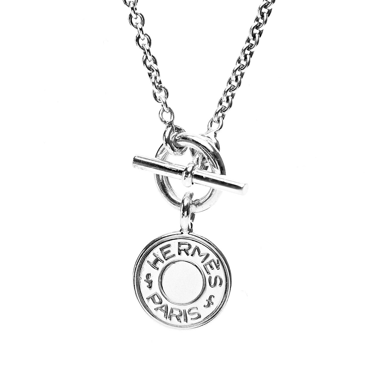 Hermes Sterling Silver Amulettes H Confettis Pendant Necklace 3 of 3