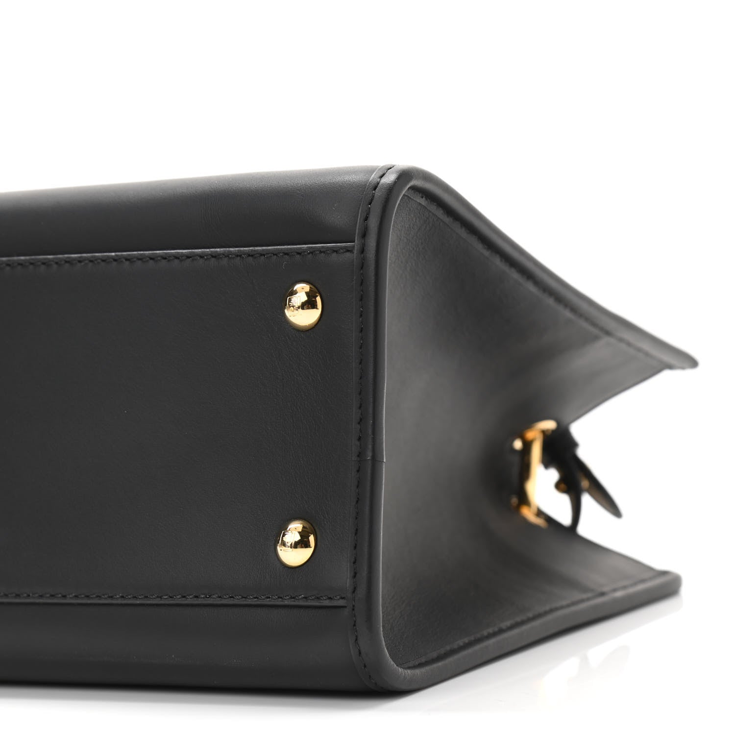 Fendi Vitello Century F is Fendi FF 1974 Embossed Small Runaway Satchel Black Maya 9 of 9