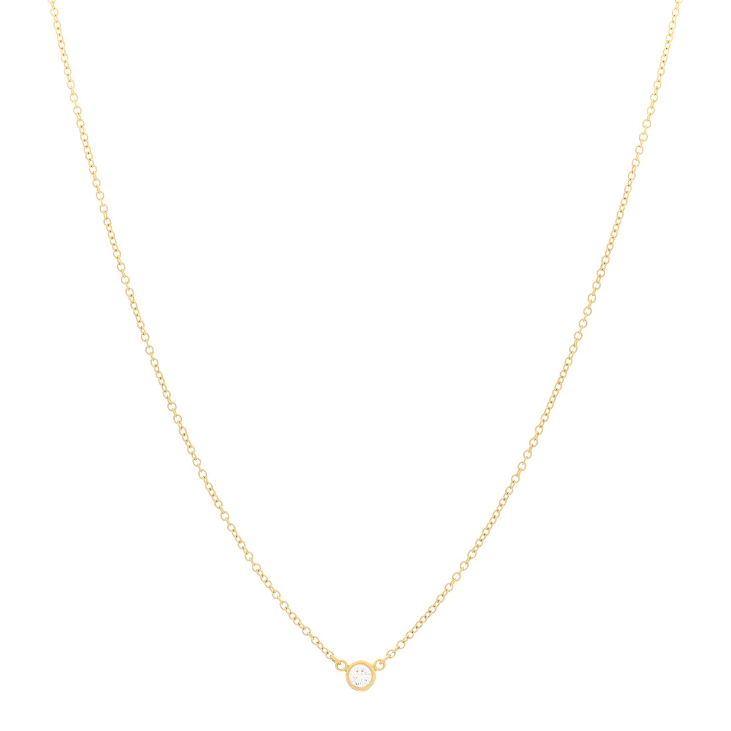 18K Yellow Gold Diamond .08ct Elsa Peretti Diamonds by the Yard Pendant Necklace