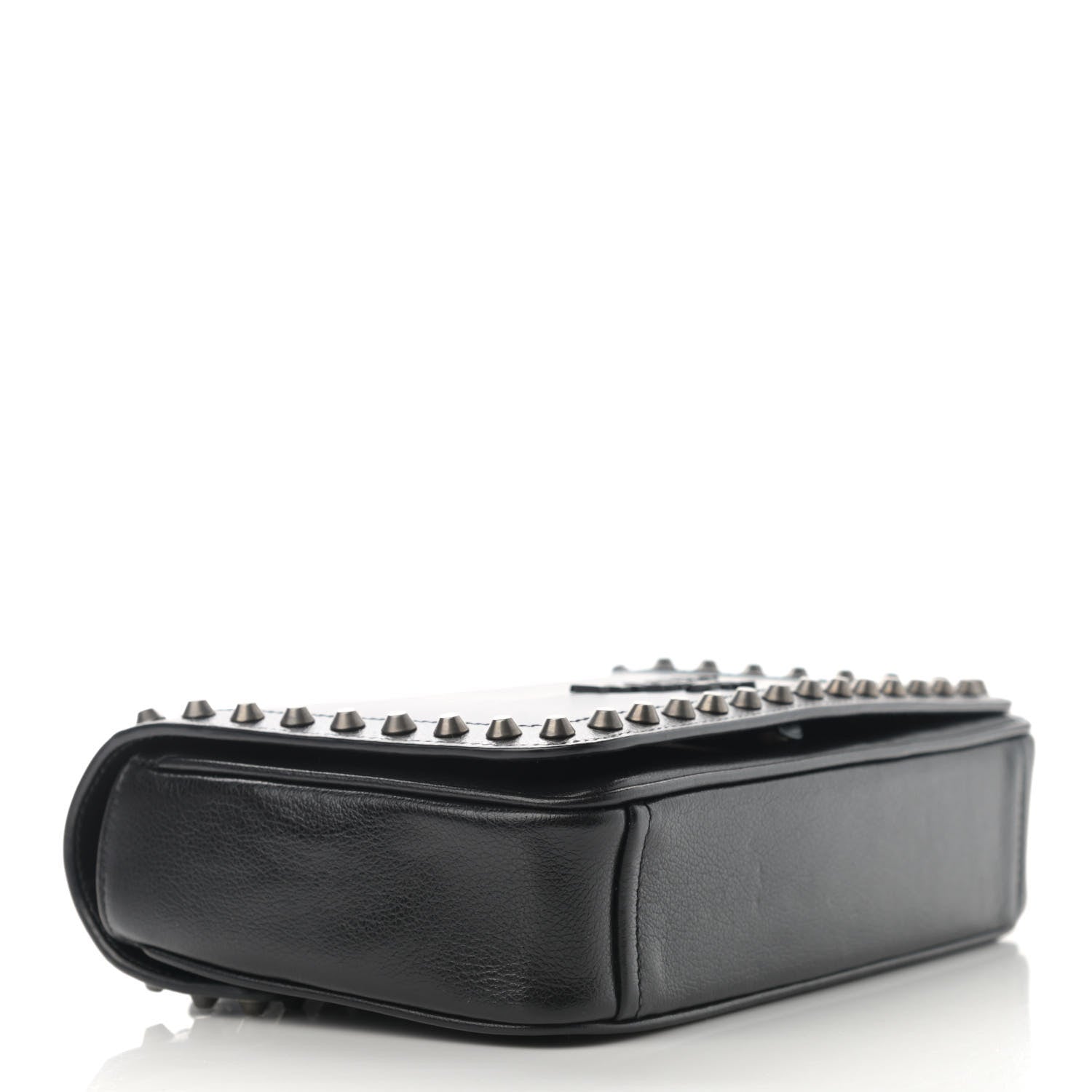 Prada Glace Calfskin Studded Crossbody Black 4 of 9
