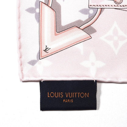 Louis Vuitton Silk Monogram Confidential Square Scarf Light Pink 6 of 7