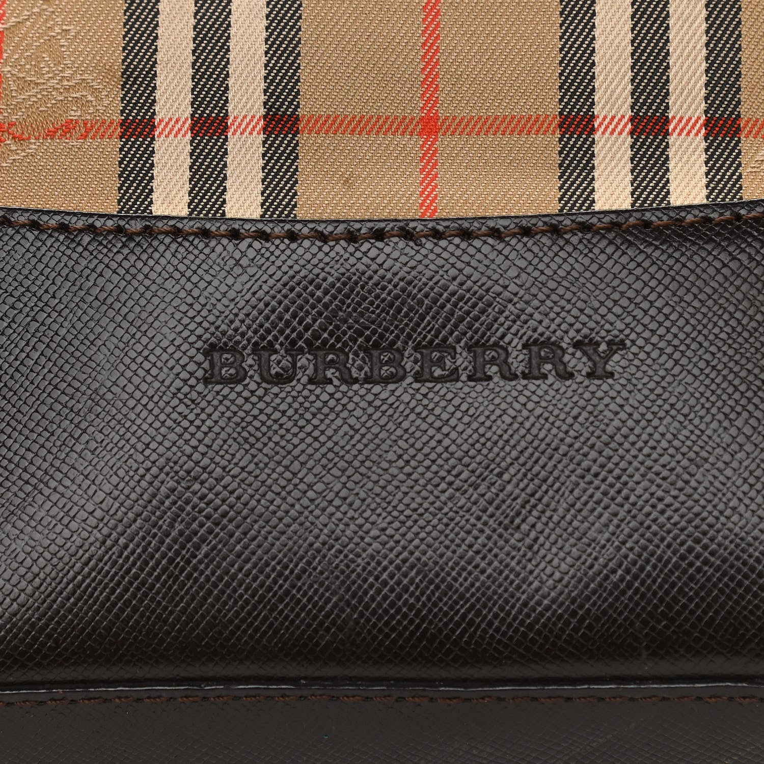 Burberry Haymarket Check Small Tote Dark Brown 6 of 14