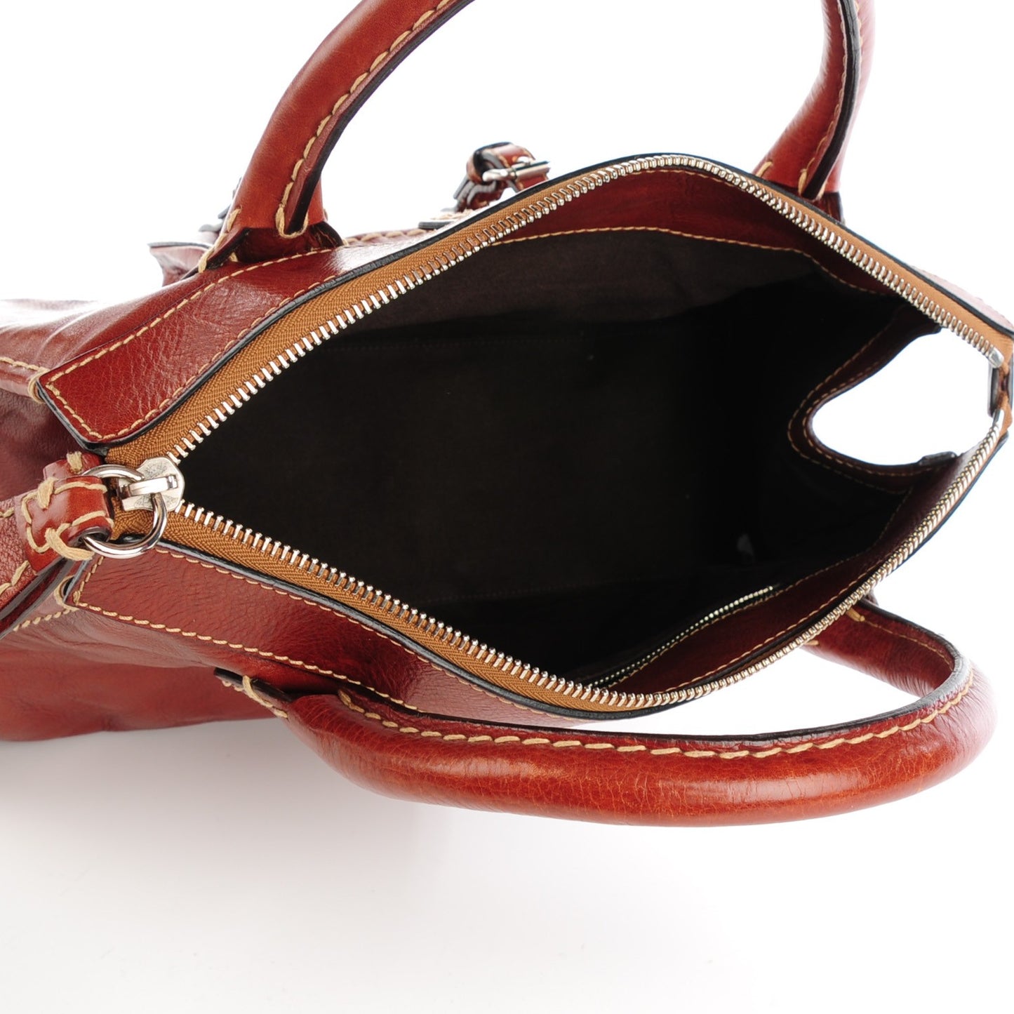 Calfskin Edith Satchel Whiskey