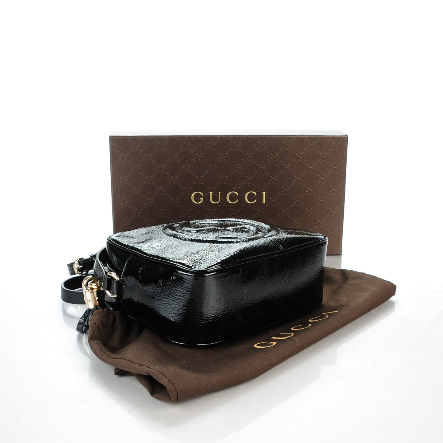 Soft Patent Small Soho Disco Bag Black