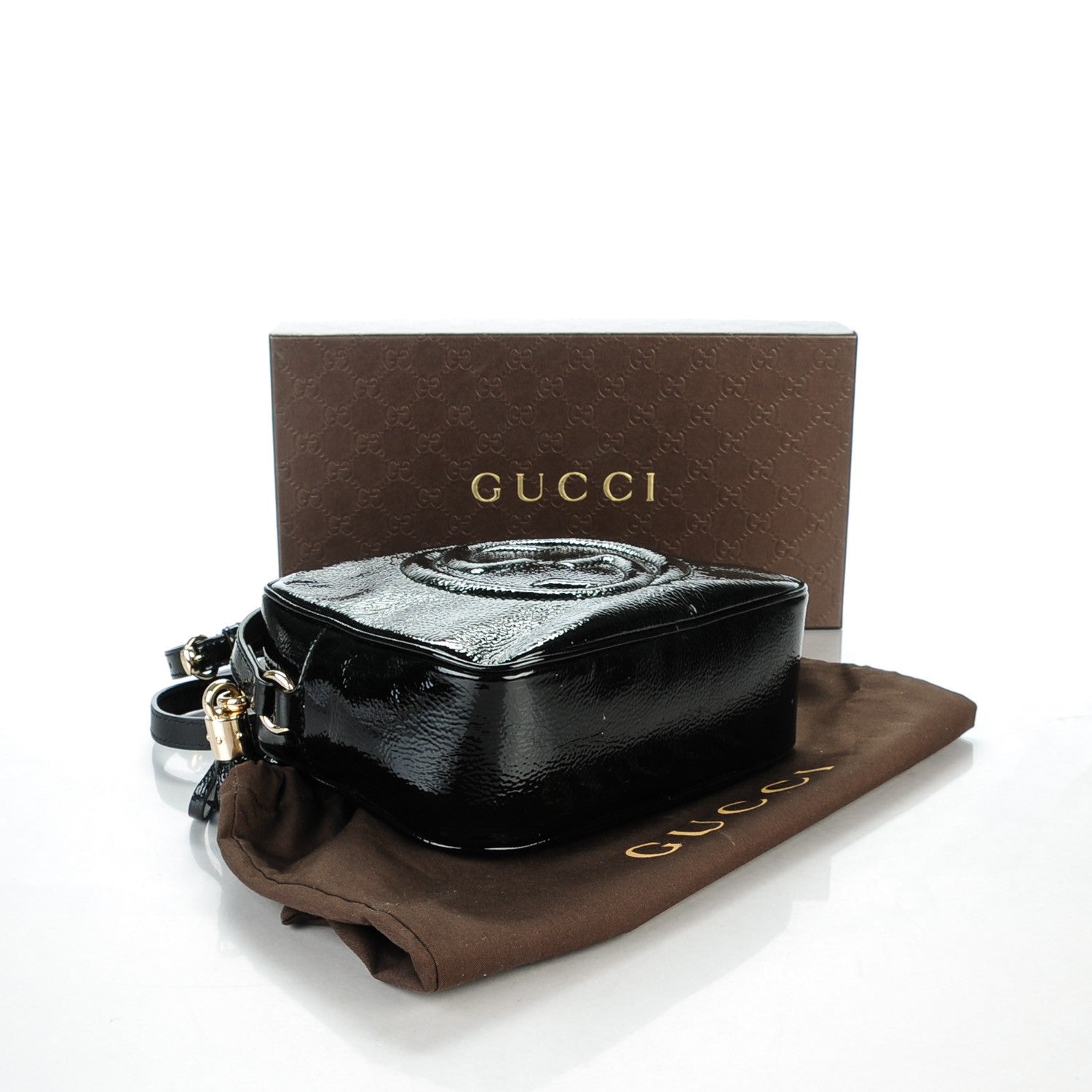 Gucci Soft Patent Small Soho Disco Bag Black 4 of 7