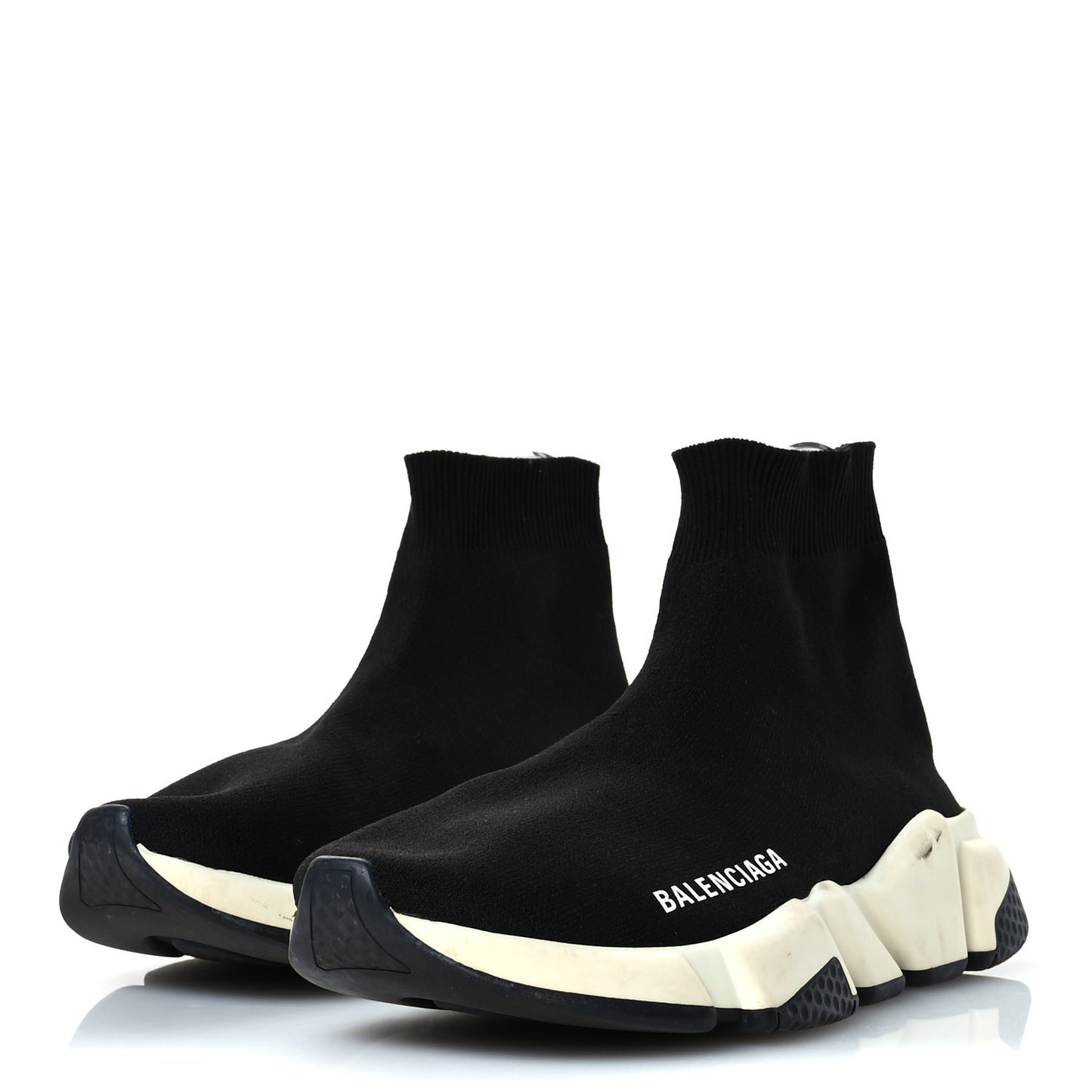 Neoprene Knit Womens Speed Sneakers 35 Black White
