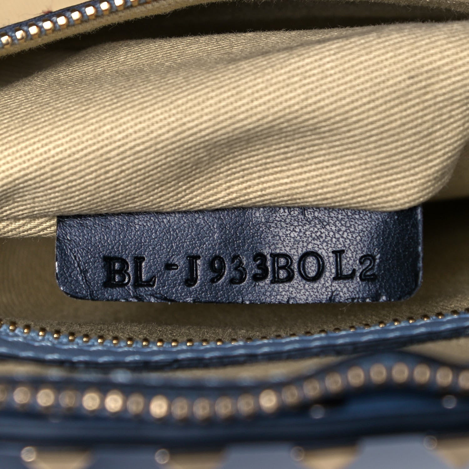 Valentino Garavani Vitello Rockstud Double Handle Satchel Grey Blue 9 of 9