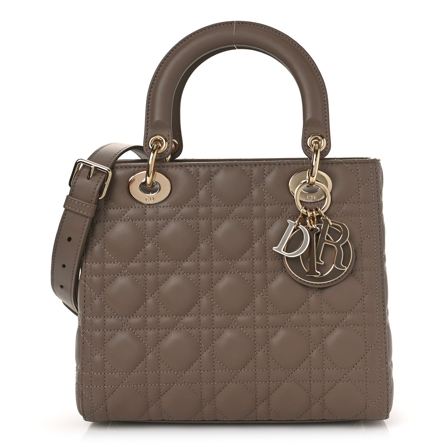 Christian Dior Lambskin Cannage Medium Lady Dior Warm Taupe 1 of 8