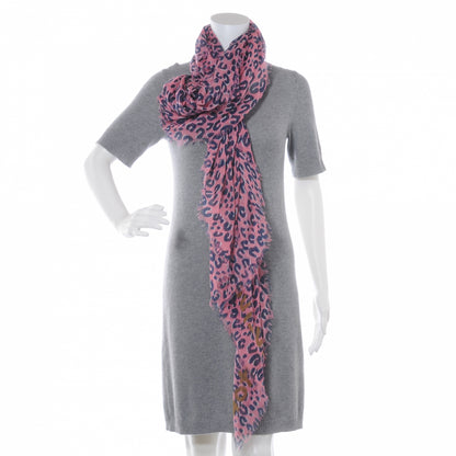 Louis Vuitton Cashmere Silk Leopard Stole Corail 3 of 6