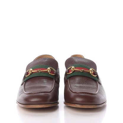 Gucci Havely Kid Web Mens Horsebit Loafers 10 Dark Brown 3 of 11
