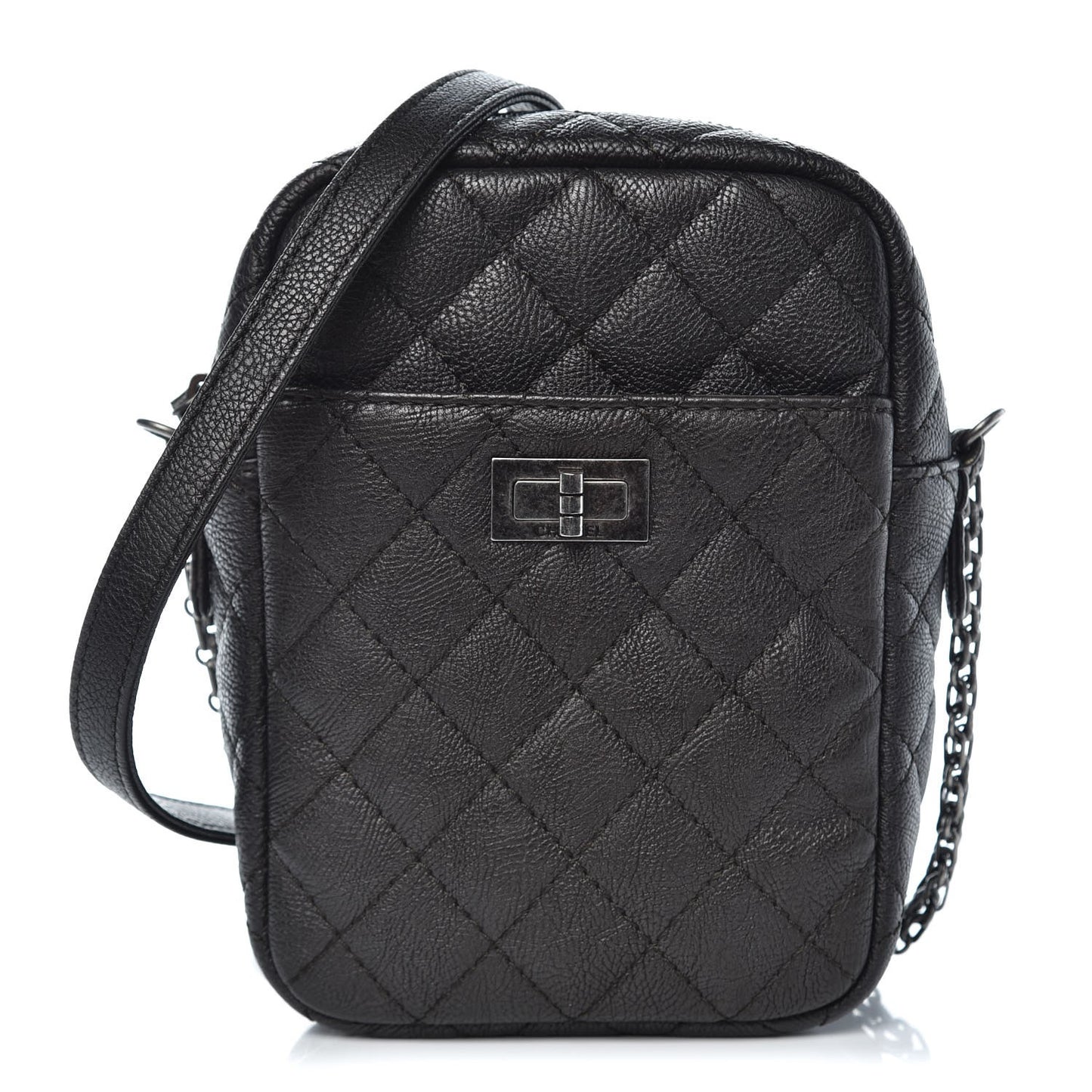 Grained Calfskin Quilted Reissue Camera Case Black