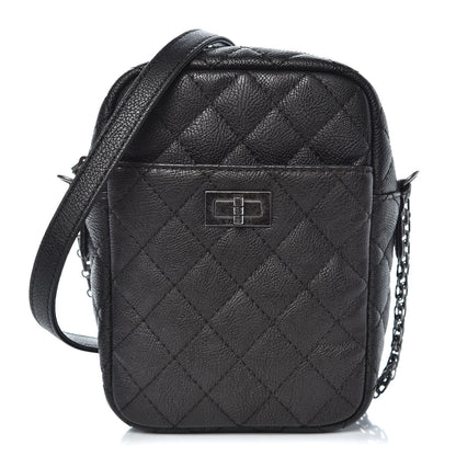 Chanel Grained Calfskin Quilted Reissue Camera Case Black 1 of 7