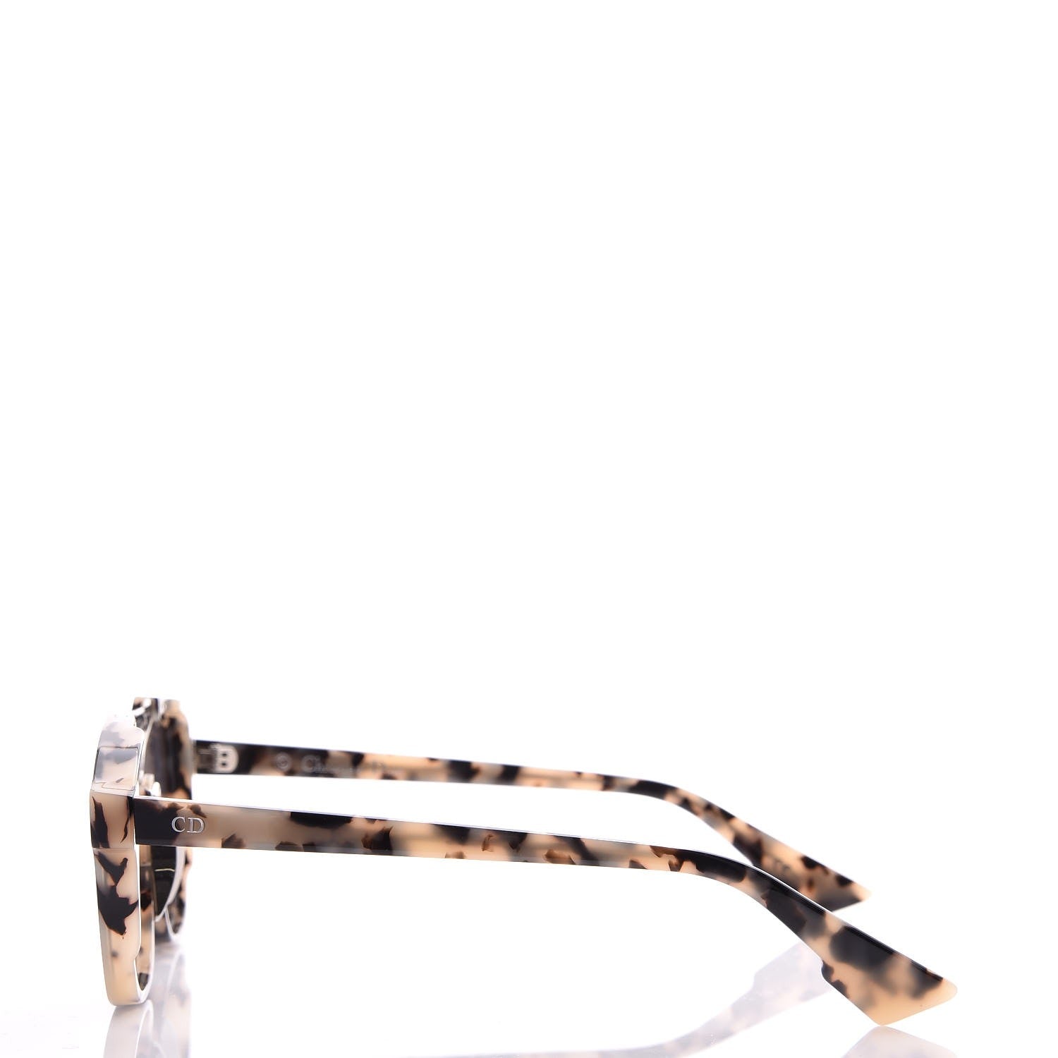 Christian Dior Abstract Square Mirrored Sunglasses Spotted Havana Blue 3 of 10