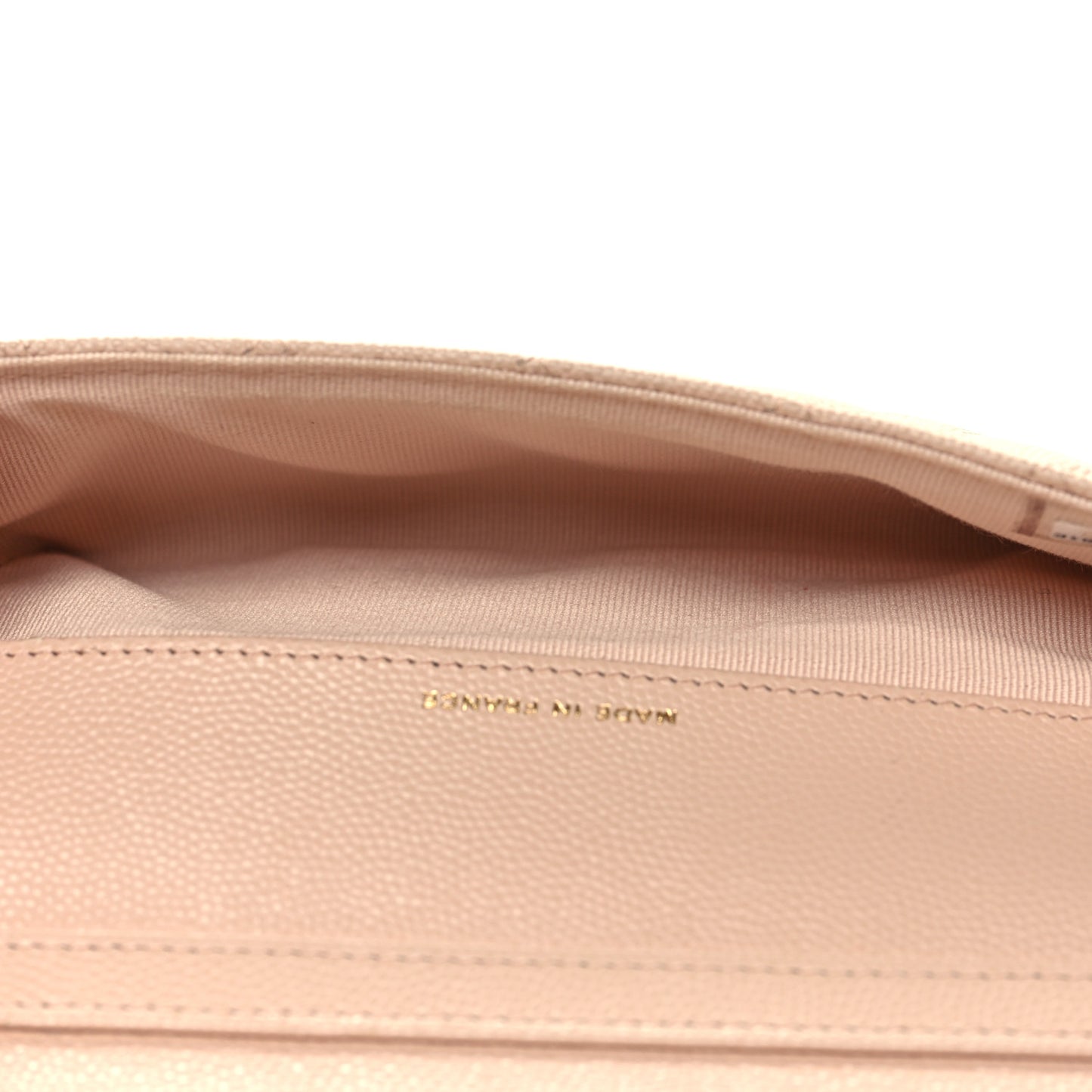 Caviar Quilted Glasses Case With Chain Beige