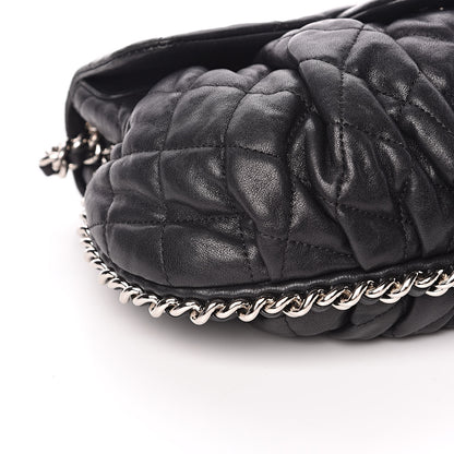 Chanel Washed Lambskin Quilted Medium Chain Around Messenger Black 8 of 10