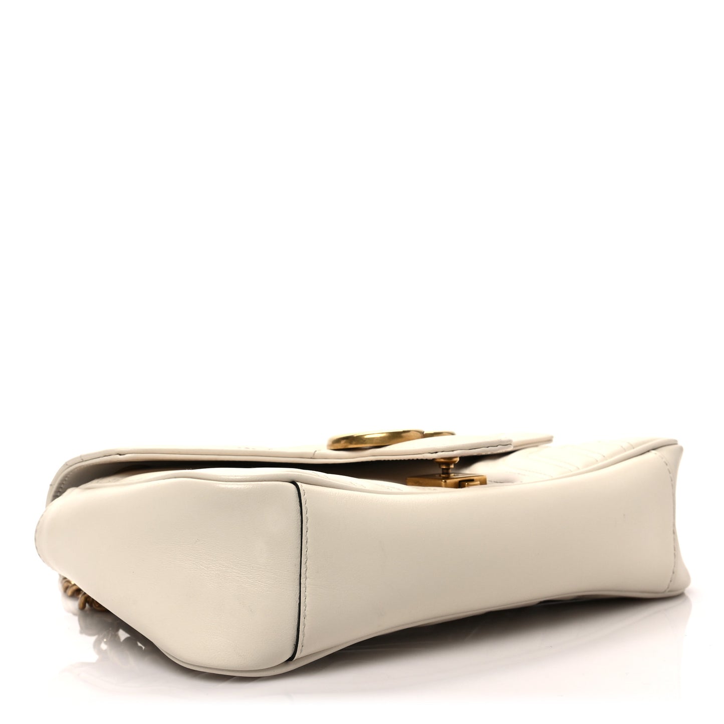 Calfskin Matelasse Small GG Marmont Shoulder Bag White