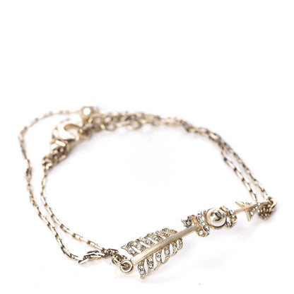 Chanel Crystal Pearl CC Arrow Bracelet Gold 1 of 6