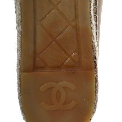Chanel Lambskin CC Espadrilles 41 Beige Black 10 of 10