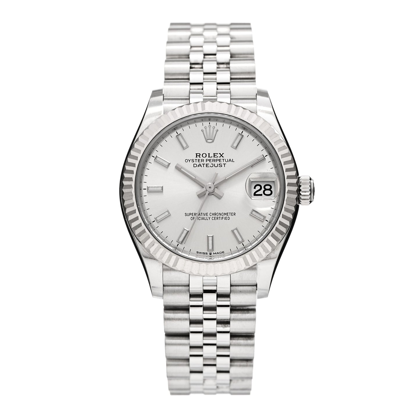 Stainless Steel 18K White Gold 31mm Oyster Perpetual Datejust Watch Silver 278274