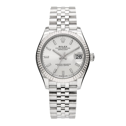 Rolex Stainless Steel 18K White Gold 31mm Oyster Perpetual Datejust Watch Silver 278274 1 of 5