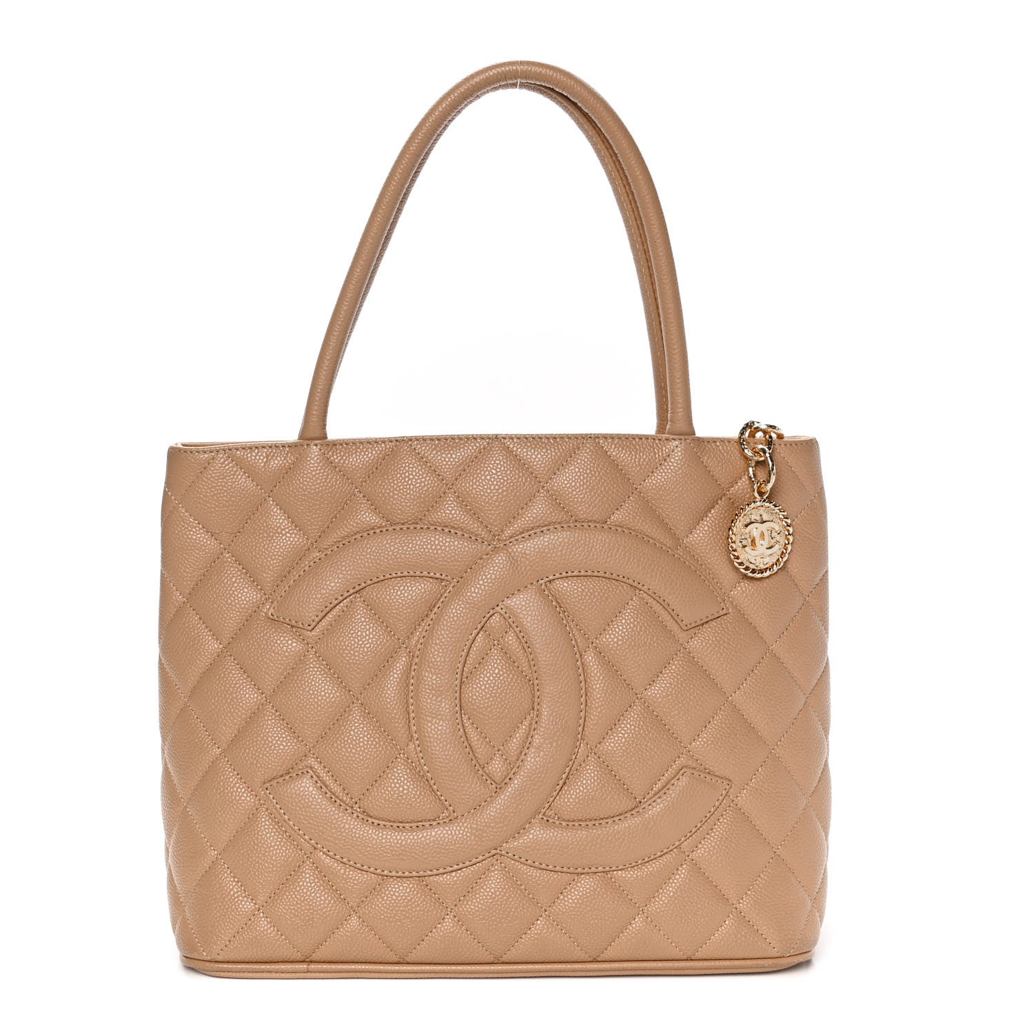 Chanel Caviar Quilted Medallion Tote Beige 1 of 8