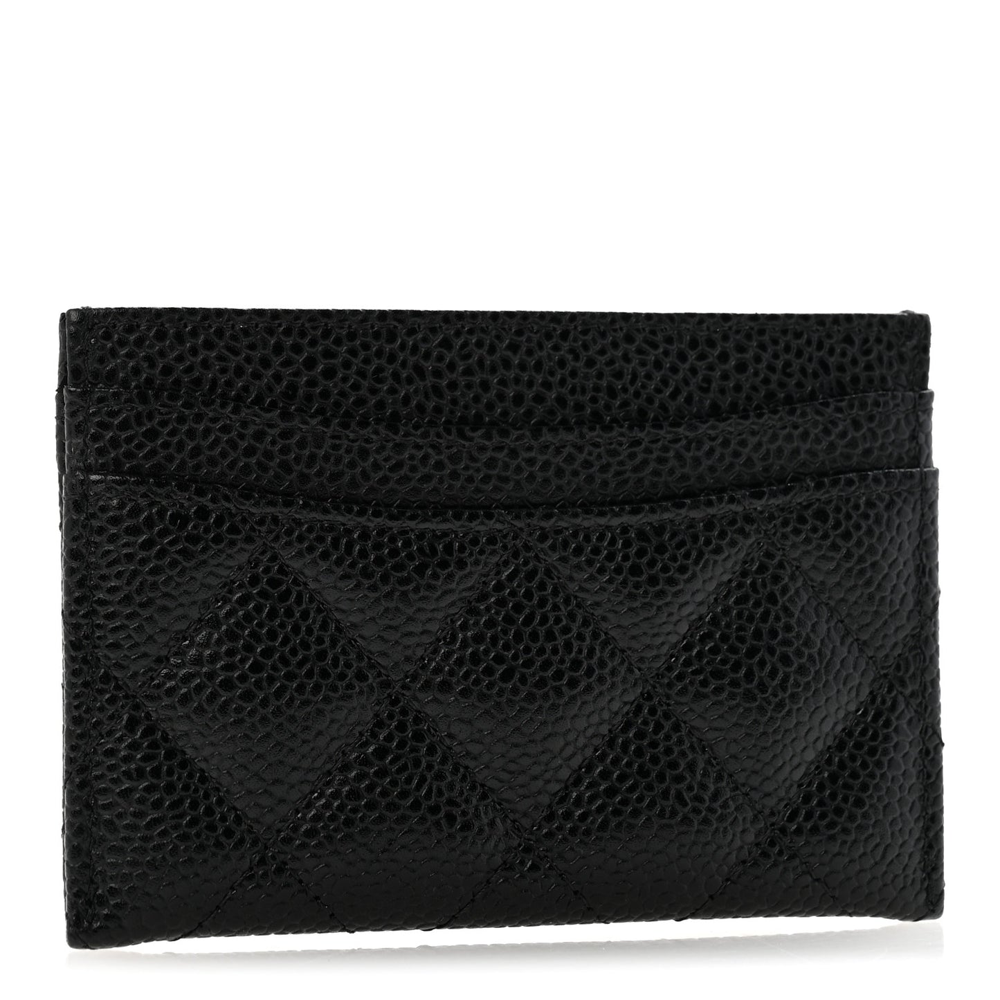 Caviar Quilted Card Holder Black