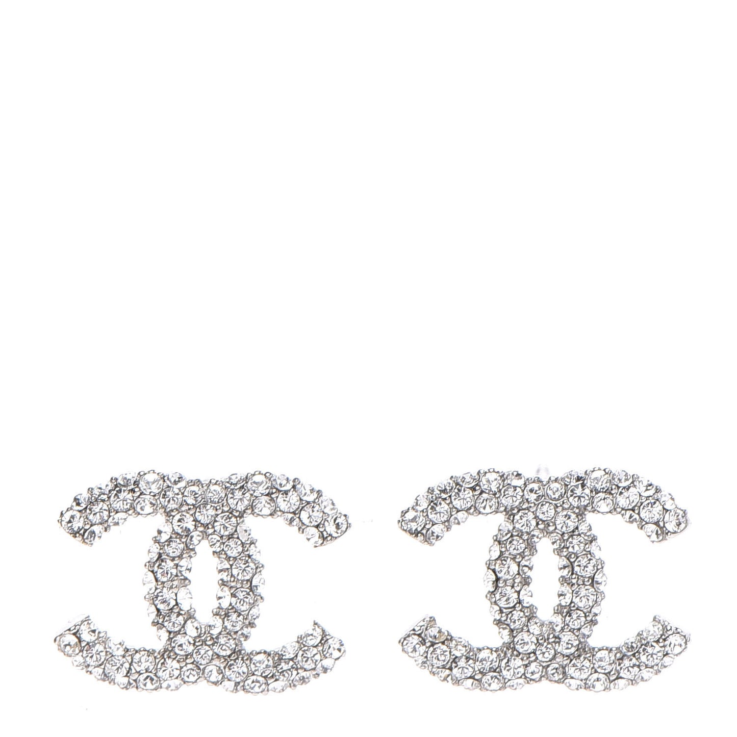 Crystal Mini CC Earrings Silver