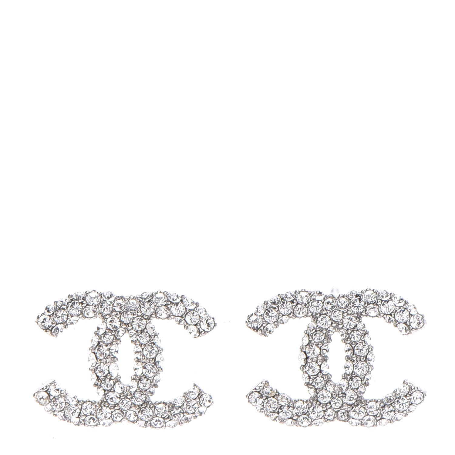 Chanel Crystal Mini CC Earrings Silver 1 of 4