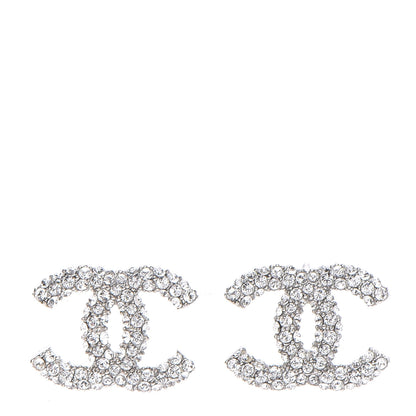 Chanel Crystal Mini CC Earrings Silver 1 of 4