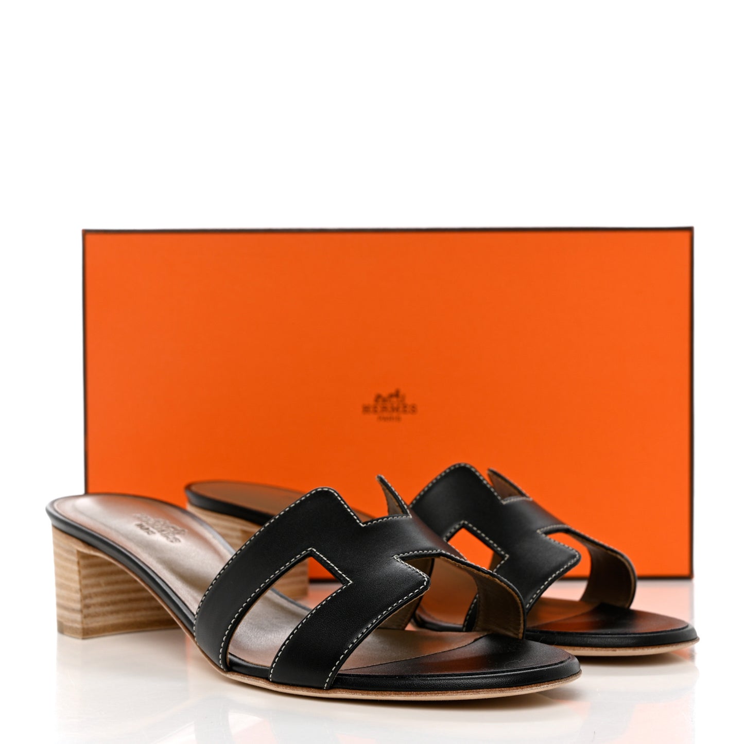Calfskin Oasis Sandals 39.5 Black