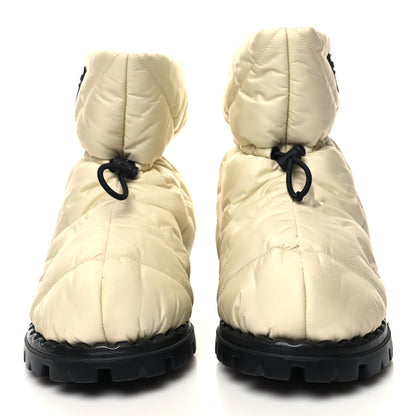 Prada Re-Nylon Piuma Triangle Logo Padded Drawcord 20mm Snow Boots 36 Avorio 2 of 7
