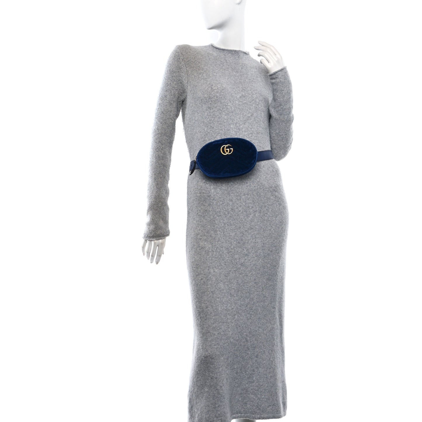 Velvet Matelasse GG Marmont Belt Bag 75 30 Cobalt Blue