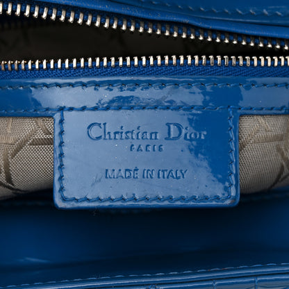 Christian Dior Patent Cannage Large Lady Dior Blue 6 of 13