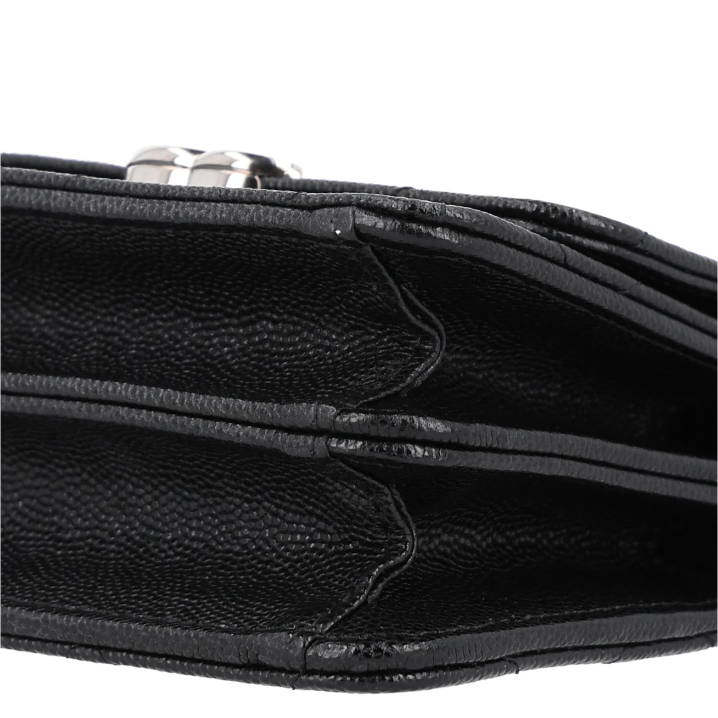 Caviar Quilted Pick Me Up Clutch With Chain Black