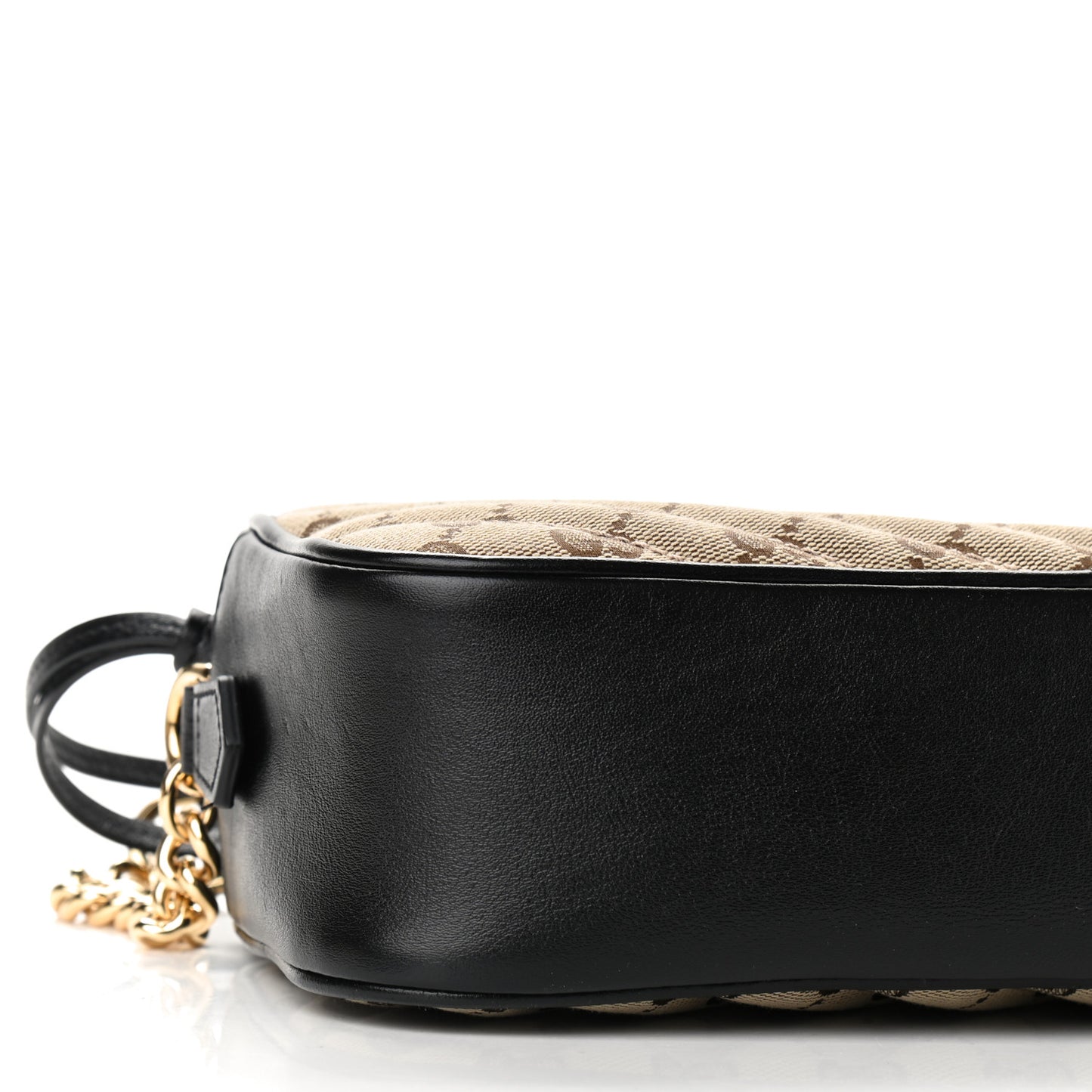Monogram Matelasse Diagonal Small GG Marmont Chain Shoulder Bag Beige Black