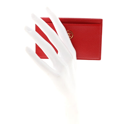 Chanel Caviar CC Button Card Holder Red 2 of 9