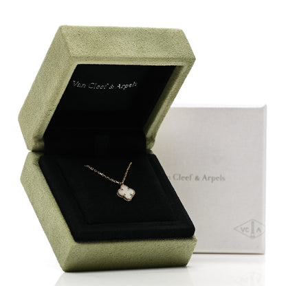 Van Cleef & Arpels 18K Yellow Gold Mother of Pearl Sweet Alhambra Pendant Necklace 6 of 6