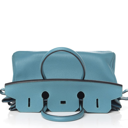 Hermes Taurillon Clemence Birkin 35 Turquoise 23 of 32