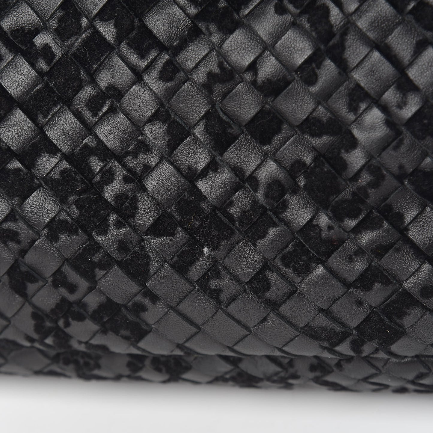 Nappa Intrecciato Velvet Embellished Top Handle Bag Black